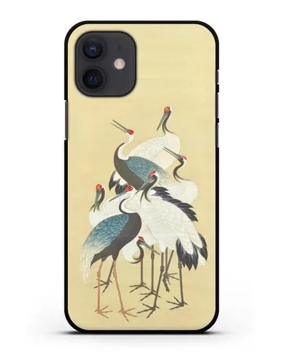 Чехол Японская гравюра Аисты силиконовый для iPhone 12