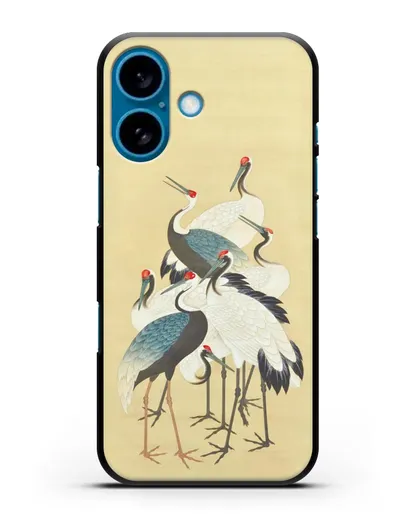 Чехол Японская гравюра Аисты силиконовый для iPhone 16