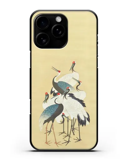 Чехол Японская гравюра Аисты силиконовый для iPhone 16 Pro Max