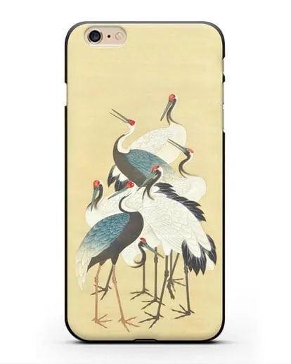 Чехол Японская гравюра Аисты силиконовый для iPhone 6 Plus