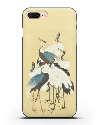 Чехол Японская гравюра Аисты силиконовый для iPhone 8 Plus