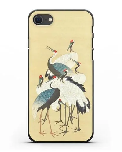 Чехол Японская гравюра Аисты силиконовый для iPhone SE 2020