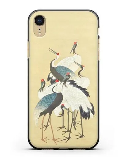 Чехол Японская гравюра Аисты силиконовый для iPhone XR