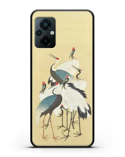 Чехол Японская гравюра Аисты силиконовый для Xiaomi Poco M5