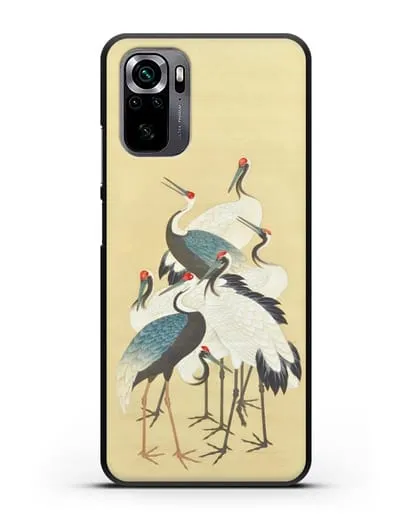 Чехол Японская гравюра Аисты силиконовый для Xiaomi Poco M5s