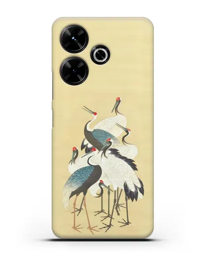 Чехол Японская гравюра Аисты силиконовый для Xiaomi Poco M6