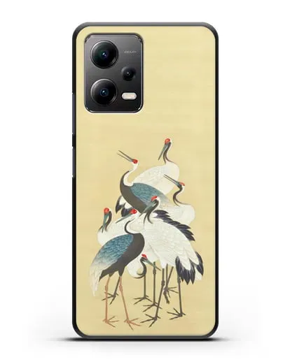 Чехол Японская гравюра Аисты силиконовый для Xiaomi Poco X5