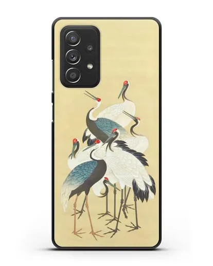 Чехол Японская гравюра Аисты силиконовый для Samsung Galaxy A53