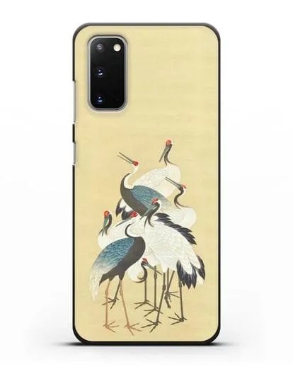 Чехол Японская гравюра Аисты силиконовый для Samsung Galaxy S20 [SM-G980F]