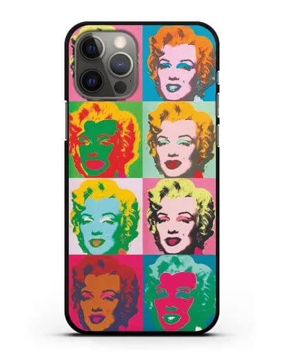 Чехол в стиле поп-арт Мэрилин Монро (Энди Уорхол) силиконовый для iPhone 12 Pro