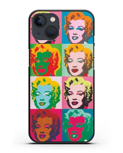 Чехол в стиле поп-арт Мэрилин Монро (Энди Уорхол) силиконовый для iPhone 13 Mini