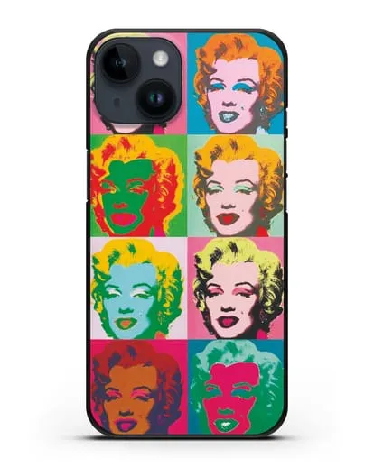 Чехол в стиле поп-арт Мэрилин Монро (Энди Уорхол) силиконовый для iPhone 14