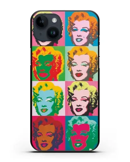 Чехол в стиле поп-арт Мэрилин Монро (Энди Уорхол) силиконовый для iPhone 14 Plus