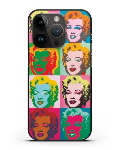 Чехол в стиле поп-арт Мэрилин Монро (Энди Уорхол) силиконовый для iPhone 14 Pro