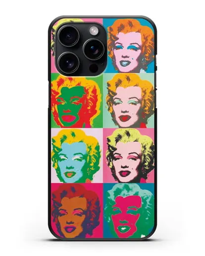 Чехол в стиле поп-арт Мэрилин Монро (Энди Уорхол) силиконовый для iPhone 15 Pro Max