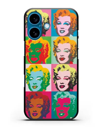 Чехол в стиле поп-арт Мэрилин Монро (Энди Уорхол) силиконовый для iPhone 16