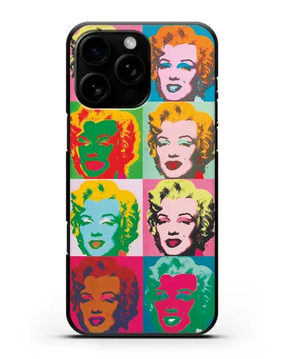 Чехол в стиле поп-арт Мэрилин Монро (Энди Уорхол) силиконовый для iPhone 16 Pro Max