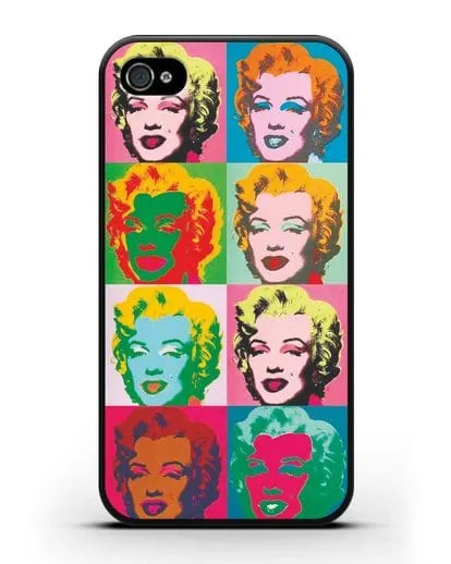 Чехол в стиле поп-арт Мэрилин Монро (Энди Уорхол) силиконовый для iPhone 4/4s