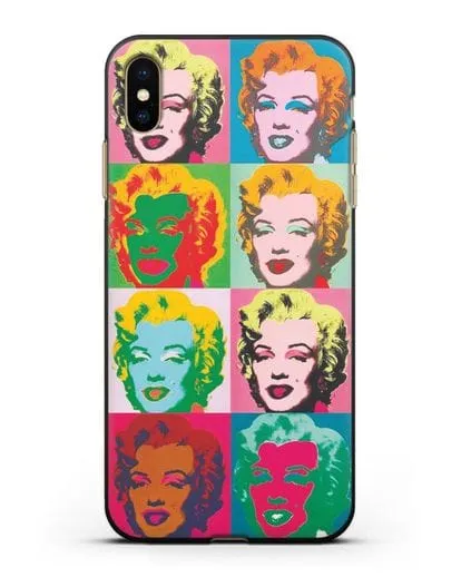Чехол в стиле поп-арт Мэрилин Монро (Энди Уорхол) силиконовый для iPhone XS Max