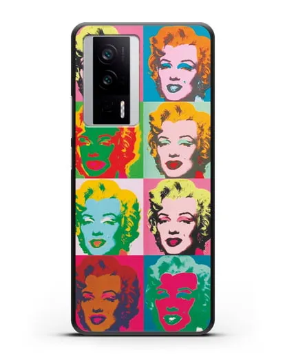 Чехол в стиле поп-арт Мэрилин Монро (Энди Уорхол) силиконовый для Xiaomi Poco F5 Pro