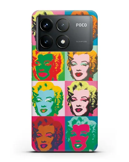 Чехол в стиле поп-арт Мэрилин Монро (Энди Уорхол) силиконовый для Xiaomi Poco F6 Pro