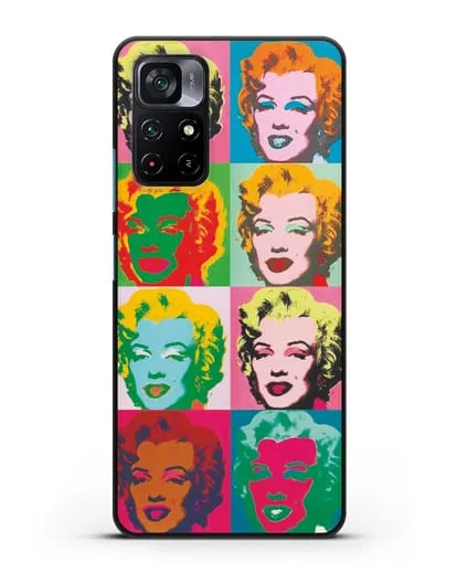 Чехол в стиле поп-арт Мэрилин Монро (Энди Уорхол) силиконовый для Xiaomi Poco M4 Pro 5G
