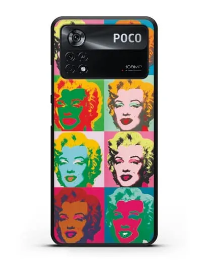 Чехол в стиле поп-арт Мэрилин Монро (Энди Уорхол) силиконовый для Xiaomi Poco X4 Pro