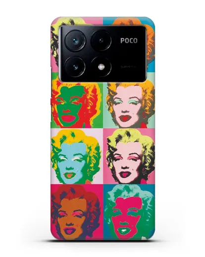 Чехол в стиле поп-арт Мэрилин Монро (Энди Уорхол) силиконовый для Xiaomi Poco X6 Pro