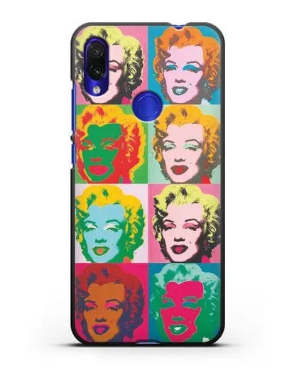 Чехол в стиле поп-арт Мэрилин Монро (Энди Уорхол) силиконовый для Xiaomi Redmi Note 7