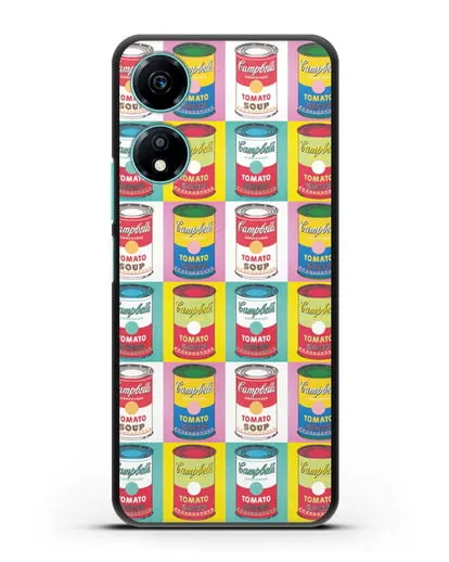 Чехол в стиле поп-арт Банки супа Кэмпбелл (Энди Уорхол) силиконовый для Honor X5 Plus