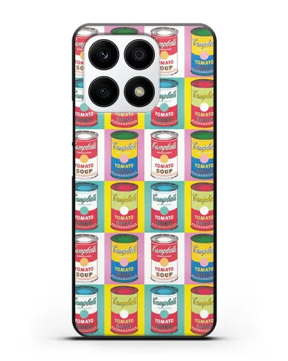 Чехол в стиле поп-арт Банки супа Кэмпбелл (Энди Уорхол) силиконовый для Honor X8a