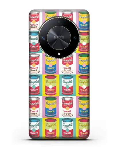 Чехол в стиле поп-арт Банки супа Кэмпбелл (Энди Уорхол) силиконовый для Honor X9b