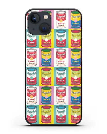 Чехол в стиле поп-арт Банки супа Кэмпбелл (Энди Уорхол) силиконовый для iPhone 13 Mini