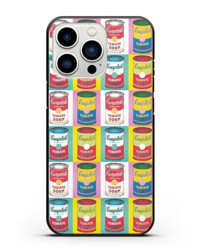 Чехол в стиле поп-арт Банки супа Кэмпбелл (Энди Уорхол) силиконовый для iPhone 13 Pro