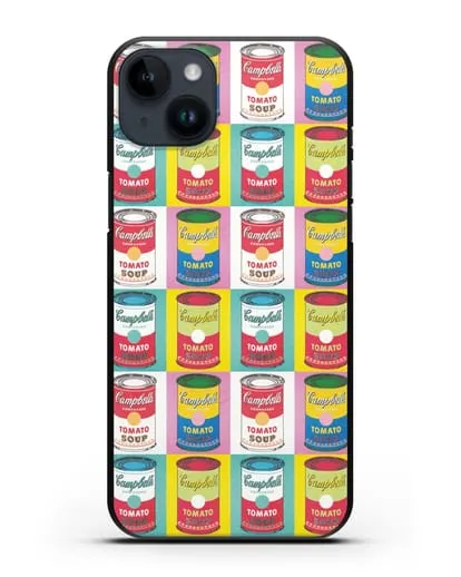 Чехол в стиле поп-арт Банки супа Кэмпбелл (Энди Уорхол) силиконовый для iPhone 14 Plus