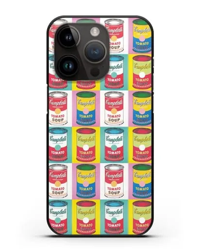 Чехол в стиле поп-арт Банки супа Кэмпбелл (Энди Уорхол) силиконовый для iPhone 14 Pro