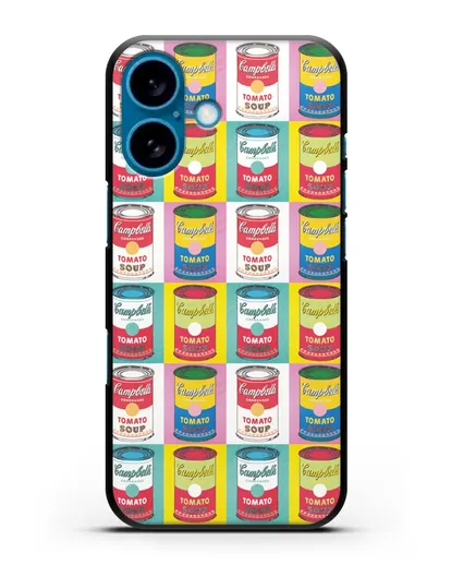 Чехол в стиле поп-арт Банки супа Кэмпбелл (Энди Уорхол) силиконовый для iPhone 16