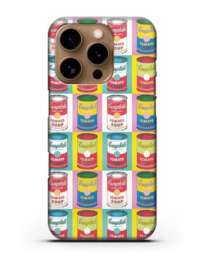 Чехол в стиле поп-арт Банки супа Кэмпбелл (Энди Уорхол) силиконовый для iPhone 16 Pro
