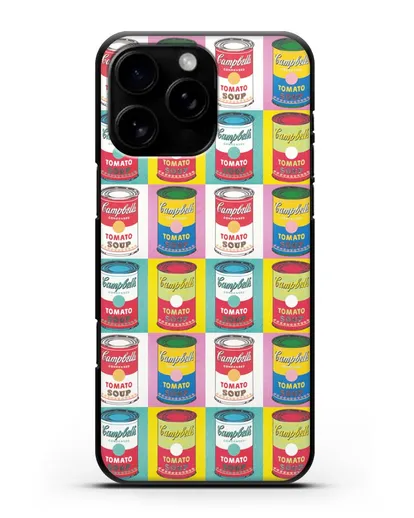 Чехол в стиле поп-арт Банки супа Кэмпбелл (Энди Уорхол) силиконовый для iPhone 16 Pro Max