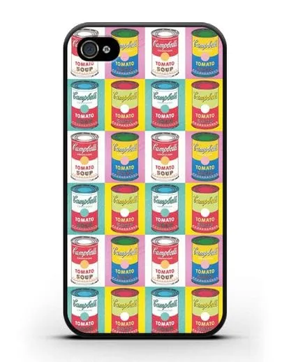 Чехол в стиле поп-арт Банки супа Кэмпбелл (Энди Уорхол) силиконовый для iPhone 4/4s