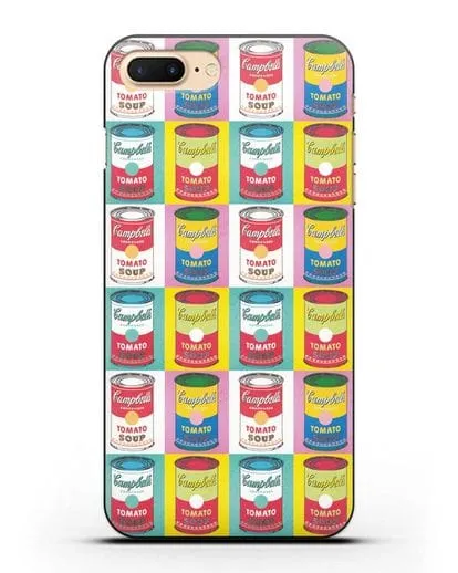 Чехол в стиле поп-арт Банки супа Кэмпбелл (Энди Уорхол) силиконовый для iPhone 7 Plus