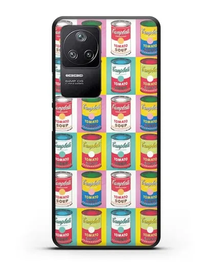 Чехол в стиле поп-арт Банки супа Кэмпбелл (Энди Уорхол) силиконовый для Xiaomi Poco F4