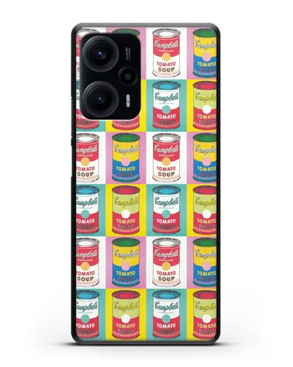 Чехол в стиле поп-арт Банки супа Кэмпбелл (Энди Уорхол) силиконовый для Xiaomi Poco F5