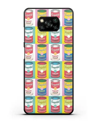 Чехол в стиле поп-арт Банки супа Кэмпбелл (Энди Уорхол) силиконовый для Xiaomi Poco X3