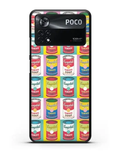 Чехол в стиле поп-арт Банки супа Кэмпбелл (Энди Уорхол) силиконовый для Xiaomi Poco X4 Pro