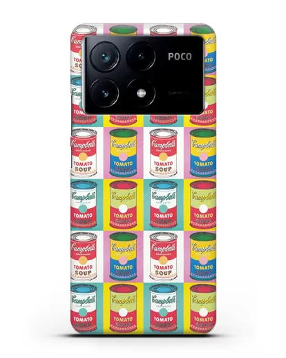 Чехол в стиле поп-арт Банки супа Кэмпбелл (Энди Уорхол) силиконовый для Xiaomi Poco X6 Pro