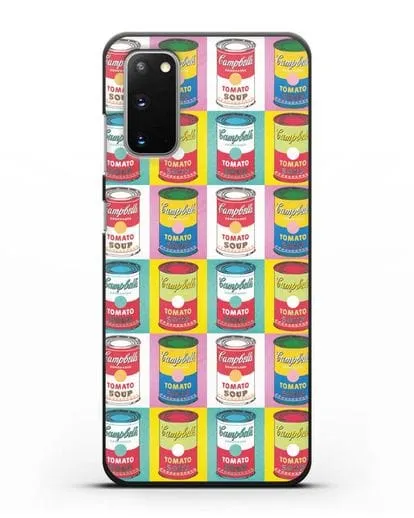 Чехол в стиле поп-арт Банки супа Кэмпбелл (Энди Уорхол) силиконовый для Samsung Galaxy S20 [SM-G980F]