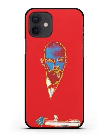 Чехол в стиле поп-арт Красный Ленин (Энди Уорхол) силиконовый для iPhone 12