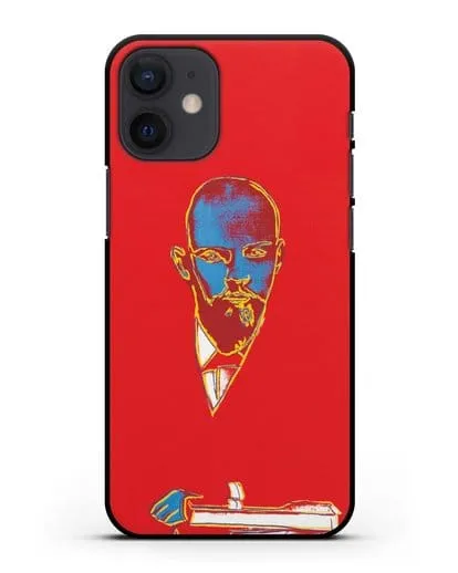 Чехол в стиле поп-арт Красный Ленин (Энди Уорхол) силиконовый для iPhone 12 mini