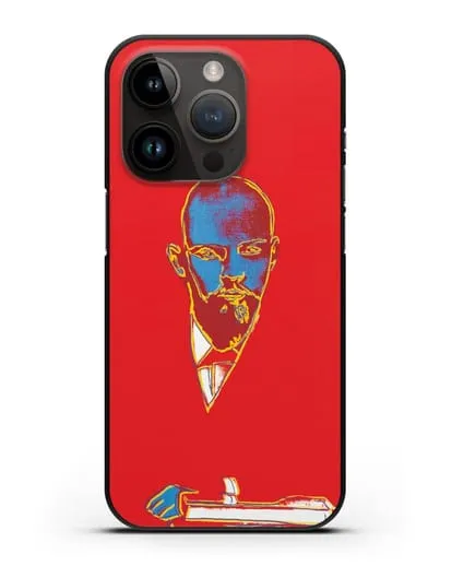 Чехол в стиле поп-арт Красный Ленин (Энди Уорхол) силиконовый для iPhone 14 Pro